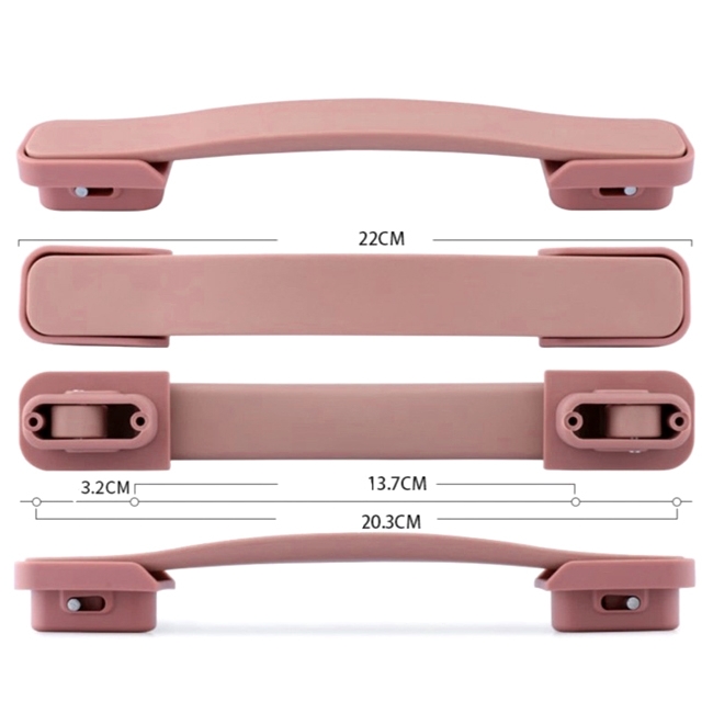 Kích thước chi tiết của mẫu Quai xách vali QX003 - màu hồng