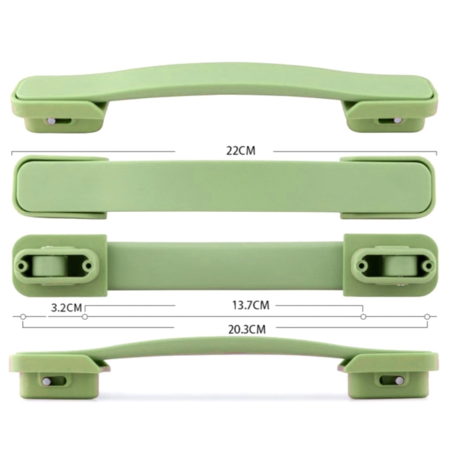 Kích thước chi tiết của mẫu Quai xách vali QX003 - màu xanh lá