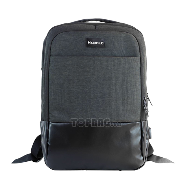 Balo laptop Marcello MC01 - Dark Grey, kiểu dáng thời trang, màu xám đen lịch lãm