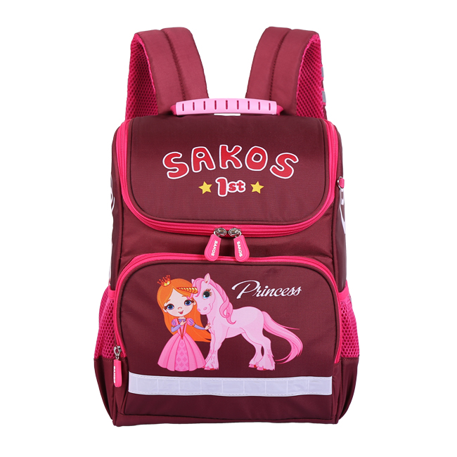 Balo cho bé gái Sakos Simple - Nâu (Princess), chính hãng thương hiệu Mỹ