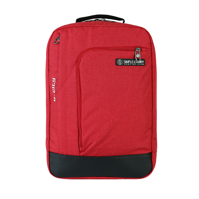 Balo Simplecarry E-City Red có thiết kế trẻ trung, hiện đại, màu đỏ cá tính, nổi bật