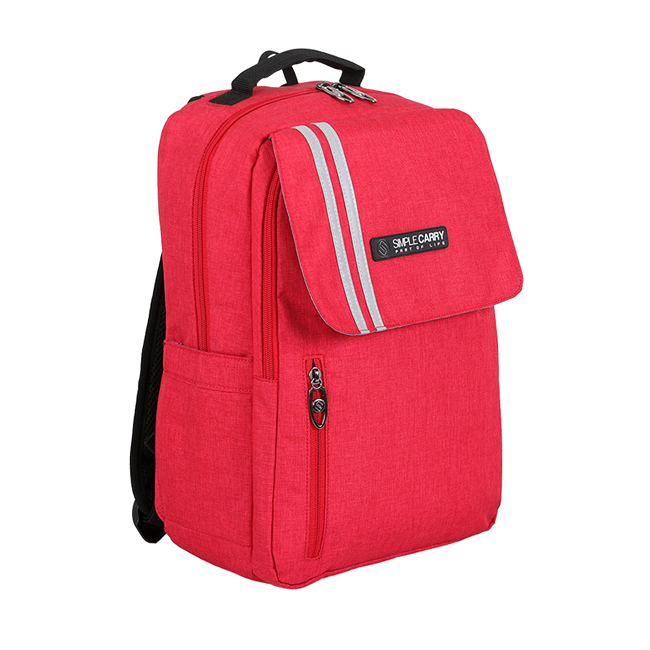 Balo Simplecarry Issac 2 - Red (Safety) thiết kế đẹp, với tấm che độc đáo, có tấm dạ quang an toàn