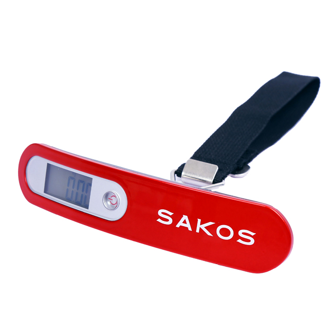 Cân điện tử cầm tay Sakos Scale - Red có màn hình hiển thị trọng lượng chi tiết