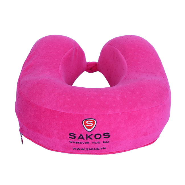 Gối chữ U Sakos U3 - Red Pink, sản phẩm chính hãng thương hiệu Mỹ