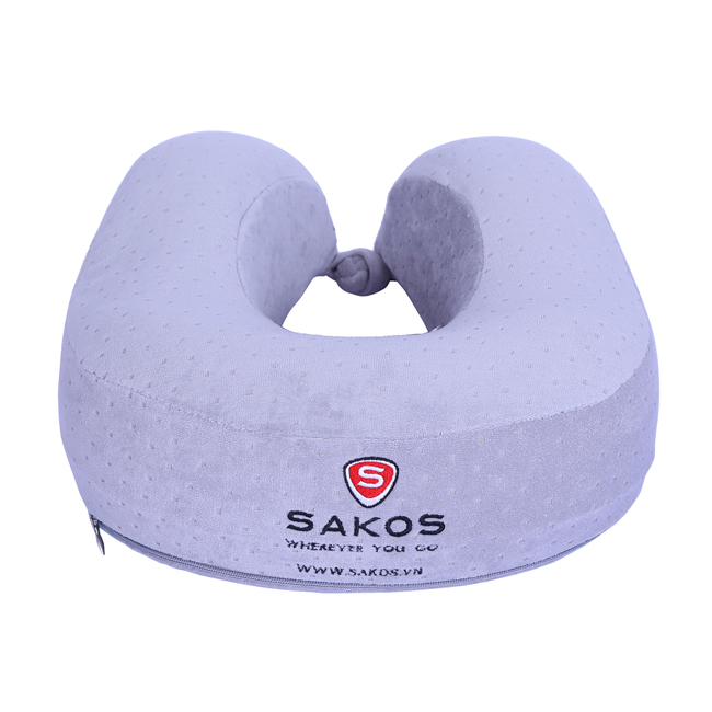 Gối chữ U Sakos U3 - Grey, sản phẩm chính hãng thương hiệu Mỹ
