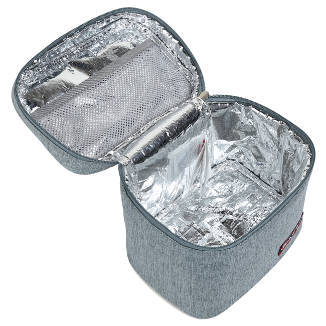 Túi đựng hộp cơm Sakos Cozy có lớp vải bạc giữ nhiệt, chống thấm nước, rất dễ vệ sinh