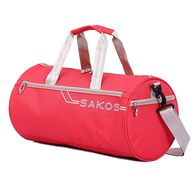 Túi du lịch Sakos Cylinder (M) - Red, kiểu dáng đơn giản, tinh tế, màu sắc tươi sáng