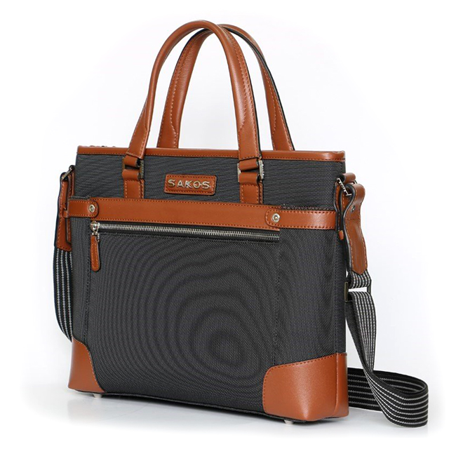 Túi xách Sakos Legend 01 i13 - Grey/Brown, thiết kế tinh tế, đẳng cấp