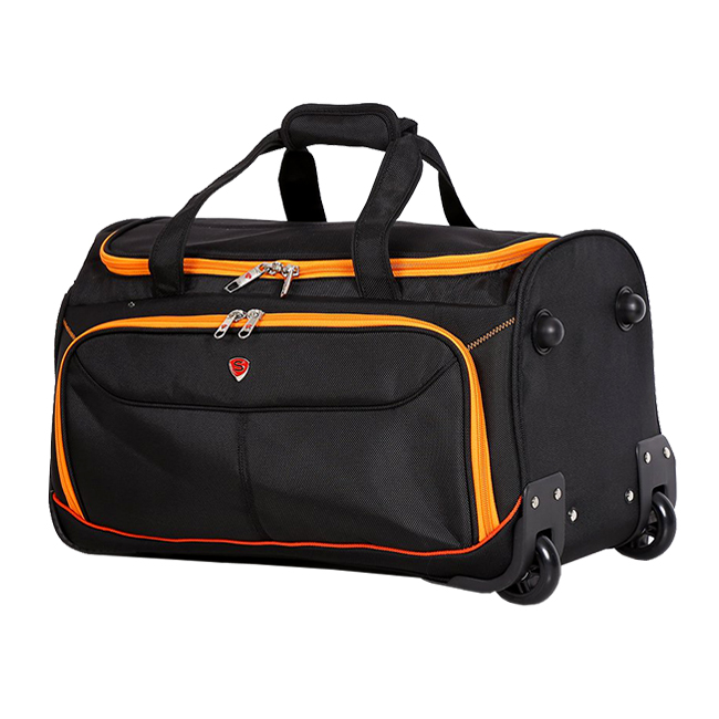 Túi du lịch cần kéo Sakos Stilo (M) - Black/Orange, chính hãng Sakos, thương hiệu Mỹ