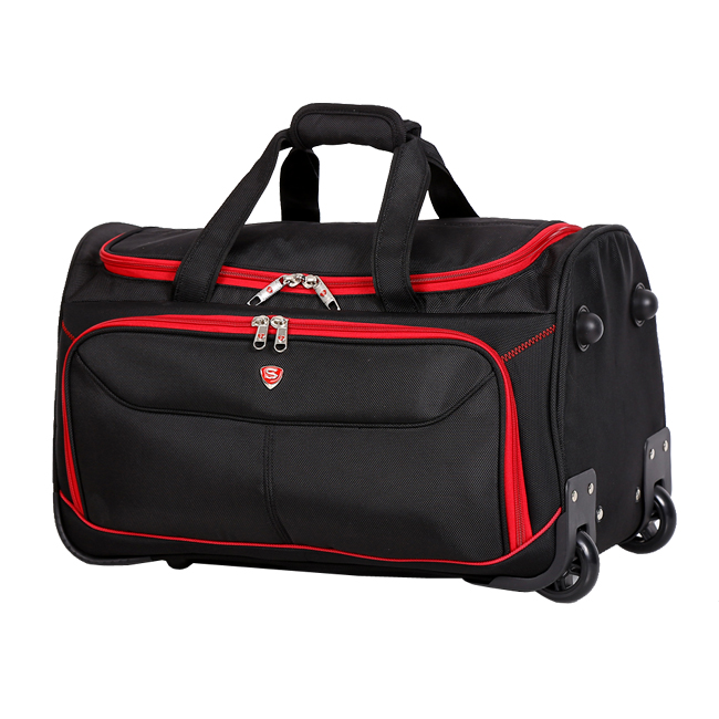 Túi du lịch cần kéo Sakos Stilo (M) - Black/Red, chính hãng Sakos, thương hiệu Mỹ
