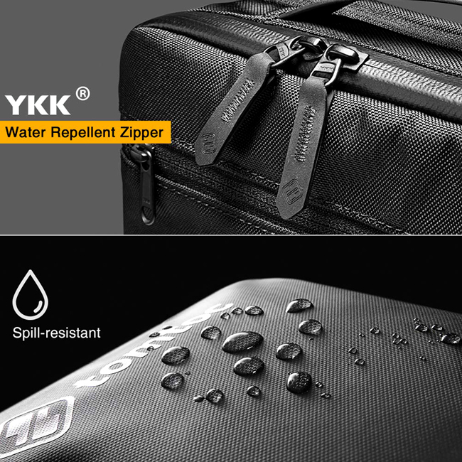 Khóa kéo YKK và chất liệu vải Cordura cao cấp trên túi đeo chéo Tomtoc (USA) H02-A01D