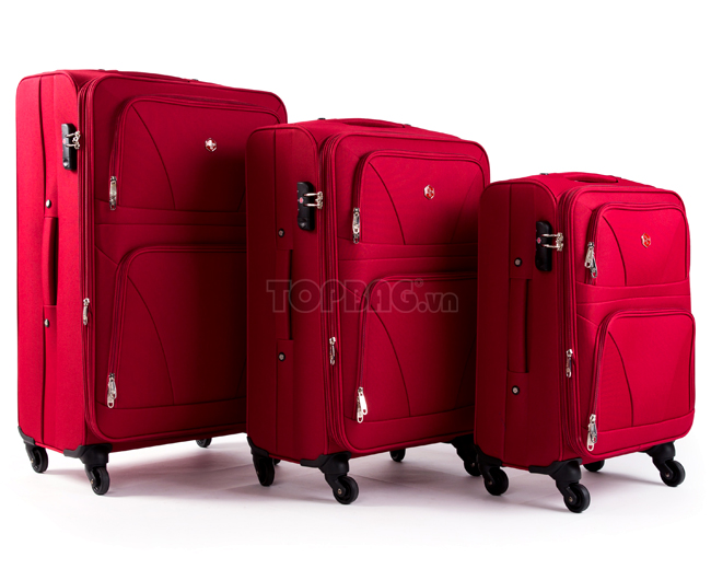 Vali kéo vải dù Brothers 1501 màu đỏ chính hãng, có 3 size: 20-24-28 inch