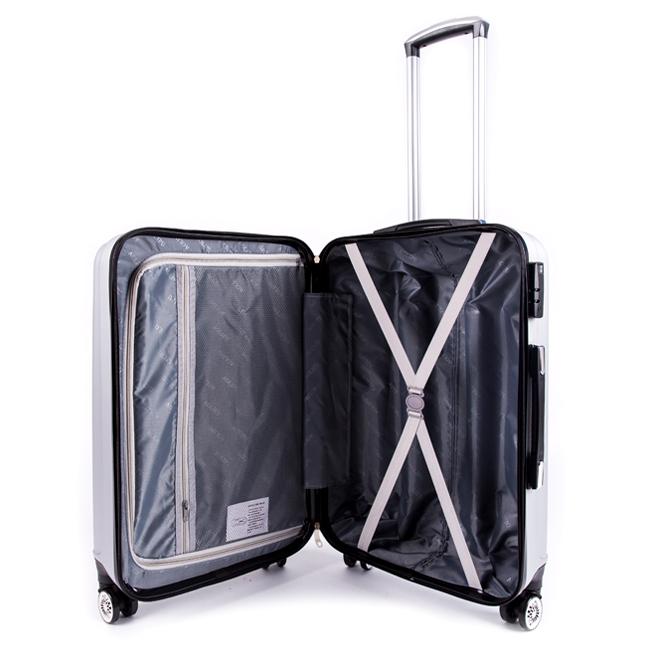 Bên trong vali BR808 được chia làm 2 ngăn, có dây đai chữ X giúp hành lý không bị xáo trộn