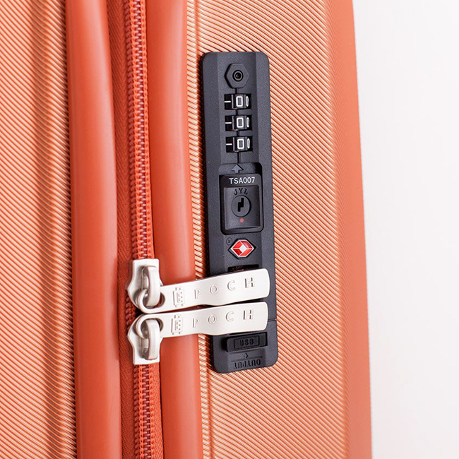 Vali Epoch 8695 20 inch (S) - Orange có khóa số TSA cao cấp, tích hợp cổng USB sạc dự phòng