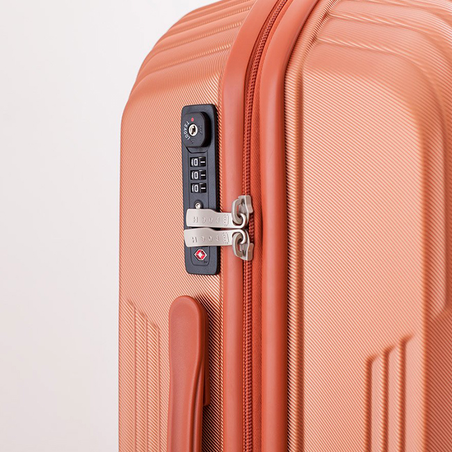 Vali Epoch 8850 20 inch (S) - Orange có khóa số TSA chuẩn quốc tế, kết hợp khóa kéo dây kép chống rạch trộm
