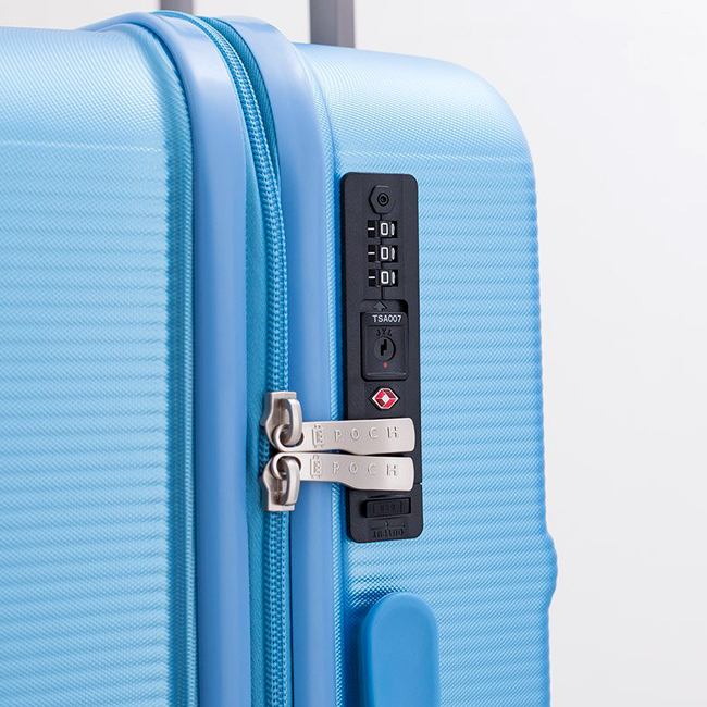 Vali Epoch 9033 20 inch (S) - Blue, khóa kéo Double Zipper kết hợp khóa số TSA cao cấp chống trộm, có cổng USB sạc dự phòng