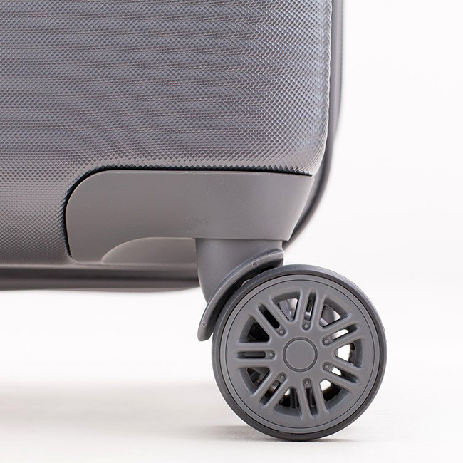 Bánh xe được gắn trên 4 trục có khả năng xoay 360 độ linh hoạt, cho phép kéo hoặc đẩy vali một cách dễ dàng.