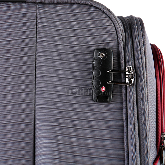 Vali vải dù Glossy Diamond GD686 24 inch (M) - Grey được trang bị khóa kéo trơn êm, kết hợp với khóa số TSA
