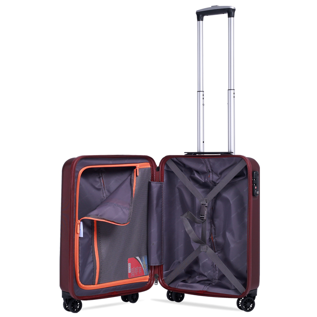Ngăn trong của vali Glossy Diamond SP217 20 inch màu đỏ, thiết kế khoa học, tiện dụng
