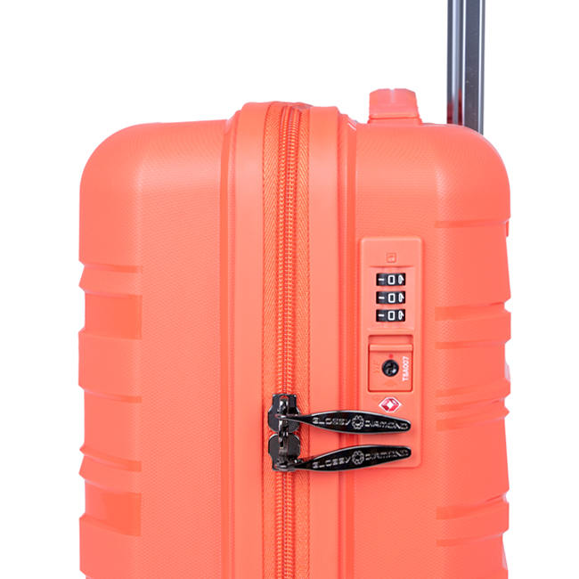 Khóa số TSA chuẩn an ninh hàng không quốc tế trên Vali Glossy Diamond Toscana màu cam