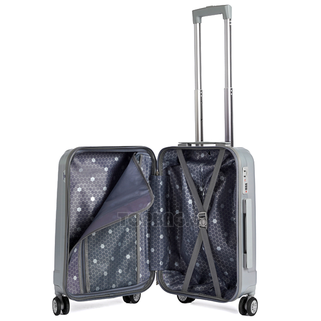Ngăn trong của Vali Hùng Phát 603 20 inch màu xám bạc, để được 7-10kg hành lý
