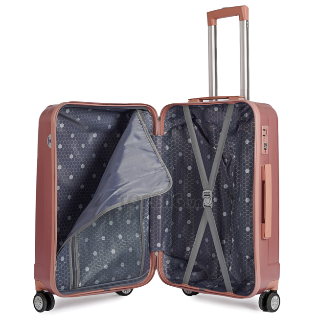 Ngăn trong của Vali Hùng Phát 603 24 inch màu hồng, để được 20-25kg hành lý