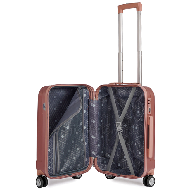 Ngăn trong của Vali Hùng Phát 603 20 inch màu hồng kim, để được 7-10kg hành lý