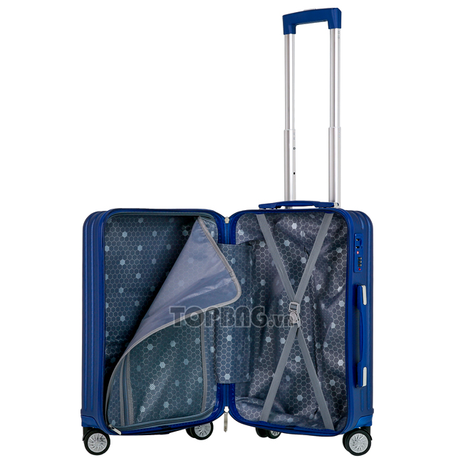 Ngăn trong rất rộng rãi, chia ngăn tiện dụng của vali Hùng Phát 950 màu xanh