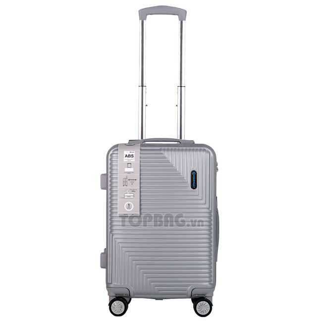 Vali du lịch Hùng Phát 950 màu bạc, chất liệu nhựa ABS vân sần chống xước