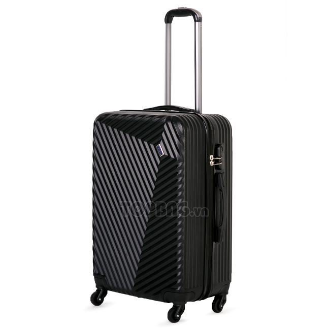 Vali Rockly 6319 24 inch (M) - Black thiết kế vân 3D nổi độc đáo, ấn tượng