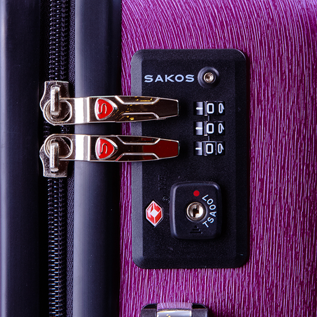 Vali Sakos Sapphire có khóa số TSA cao cấp, chuẩn quốc tế, bảo mật cực tốt, chống dò phá mật khẩu