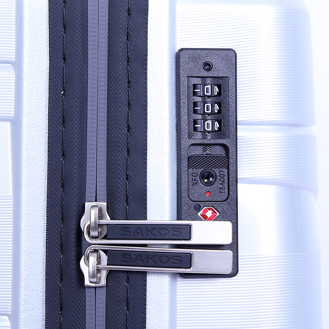 Vali Sakos Scarion Z26 (M) - Silver trang bị khóa số TSA chuẩn an ninh hàng không quốc tế