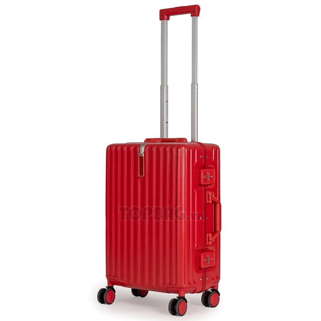 Vali nhựa khung nhôm Travel King 805 20 inch (S) - Đỏ, kiểu dáng đẹp, màu sắc nổi bật