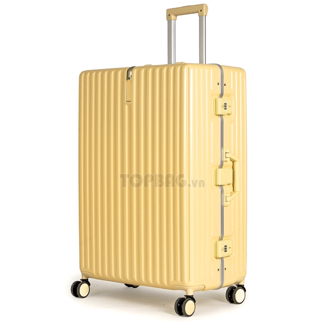 Vali nhựa khung nhôm Travel King 805 28 inch (L) - Vàng, kiểu dáng đẹp, màu sắc nổi bật