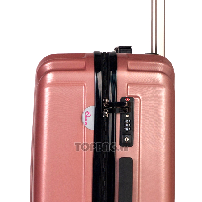 Khóa số TSA cao cấp, chuẩn an ninh hàng không quốc tế trên Vali Travel King FZ018 màu hồng