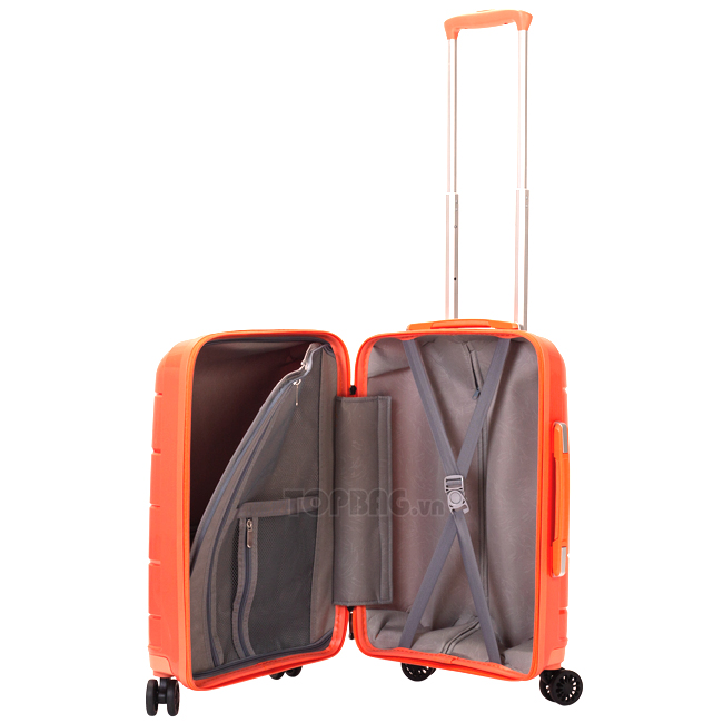 Ngăn trong Vali Travel King PP110 20 inch màu cam, chia ngăn hợp lý, dễ dàng sắp xếp đồ