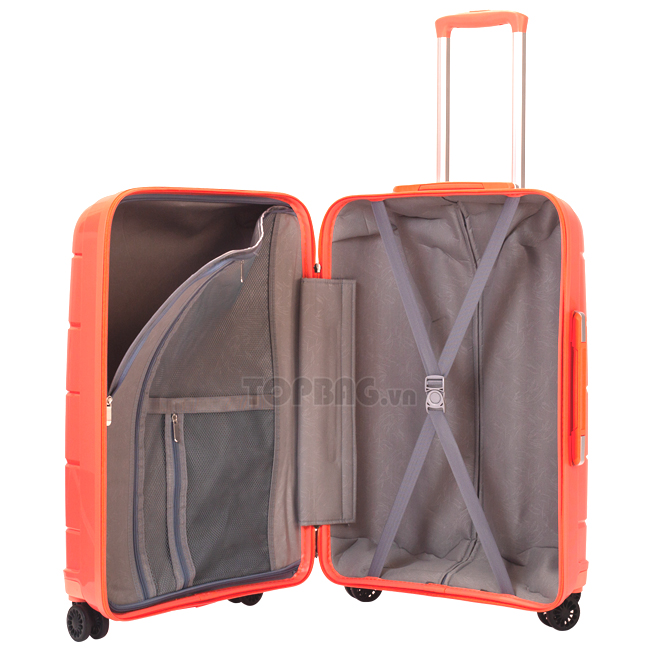 Ngăn trong Vali Travel King PP110 24 inch màu cam, chia ngăn hợp lý, tối ưu xếp đồ