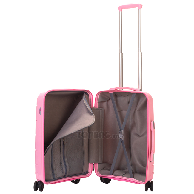 Ngăn trong Vali Travel King PP110 20 inch màu hồng được bố trí hợp lý, dễ dàng sắp xếp đồ