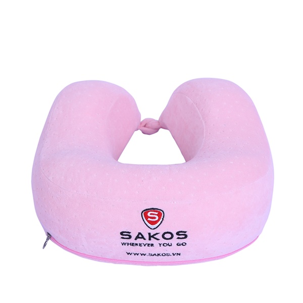 Gối cổ chữ U cao su non Sakos U3 - Pink